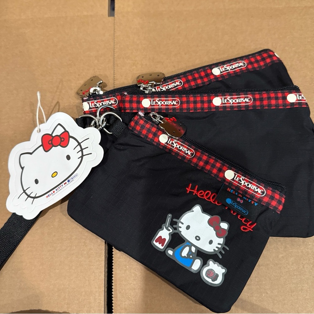LeSportsac Hello Kitty Black Pouch Set